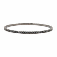 18K White Gold 3CTW Black Diamond Flex Bangle Bracelet