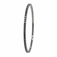 18K White Gold 3CTW Black Diamond Flex Bangle Bracelet