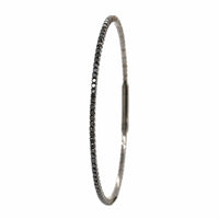 18K White Gold 1CTW Black Diamond Flex Bangle Bracelet