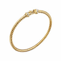 Buckle Cablespira® Bracelet 18K Yellow Gold with Diamonds, 3.5mm