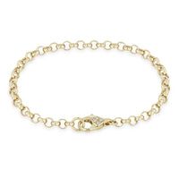 Zoe Chicco 14K Yellow Gold Large Diamond Rolo Chain Bracelet