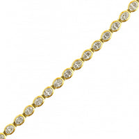 18K Yellow Gold Bezel Set Oval Diamond Tennis Bracelet