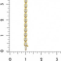 18K Yellow Gold Bezel Set Oval Diamond Tennis Bracelet