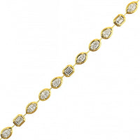 18K Yellow Gold Multi Shaped Diamond Tennis Bracelet