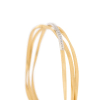 Marco Bicego 18K Yellow and White Gold Marrakech 3 Strand Diamond Coil Bracelet