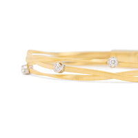 Marco Bicego 18K Yellow and White Gold Marrakech 3 Strand Diamond Coil Bracelet