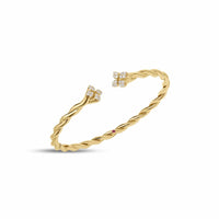 Roberto Coin 18K Yellow Gold Love In Verona Diamond Twist Bangle