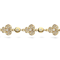 Leo Pizzo 18K Yellow Gold Pave Diamond Flower Station Bracelet