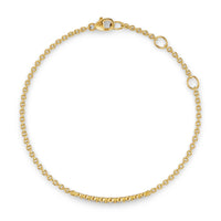 Petite Pavé Tapered Bar Chain Bracelet 18K Yellow Gold with Diamonds, 1.5mm