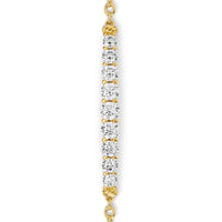 Petite Pavé Tapered Bar Chain Bracelet 18K Yellow Gold with Diamonds, 1.5mm