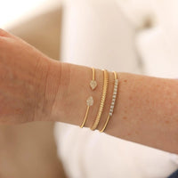Dana Rebecca 14K Yellow Gold Samantha Lynn Diamond Teardrop Flexi Cuff Bracelet