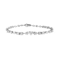 18K White Gold Mixed Shaped Diamond Tennis Bracelet