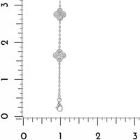 14K White Gold 5 Station Diamond Quatrefoil Motif Bracelet