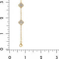 14K Yellow Gold 5 Station Diamond Quatrefoil Motif Bracelet
