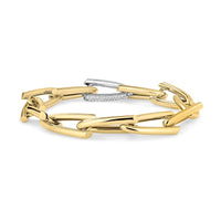 Roberto Coin 18K Yellow Gold Oro Pave Diamond Link Bracelet