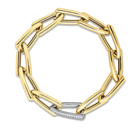 Roberto Coin 18K Yellow Gold Oro Pave Diamond Link Bracelet