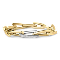Roberto Coin 18K Yellow Gold Oro Pave Diamond Link Bracelet