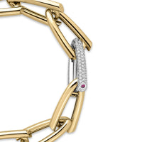 Roberto Coin 18K Yellow Gold Oro Pave Diamond Link Bracelet