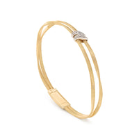 Marco Bicego 18K Yellow and White Gold Marrakech 2 Strand Diamond Station Bracelet