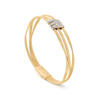 Marco Bicego 18K Yellow and White Gold Marrakech 3 Strand Diamond Station Bracelet