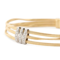 Marco Bicego 18K Yellow and White Gold Marrakech 3 Strand Diamond Station Bracelet