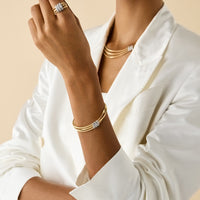 Marco Bicego 18K Yellow and White Gold Marrakech 3 Strand Diamond Station Bracelet