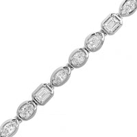 18K White Gold Multi Shaped Diamond Bracelet