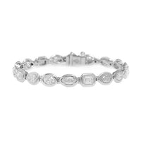 18K White Gold Multi Shaped Diamond Bracelet