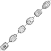 18K White Gold Multi Shaped Diamond Tennis Bracelet