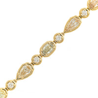 18K Yellow Gold Mixed Shape Diamond Tennis Bracelet