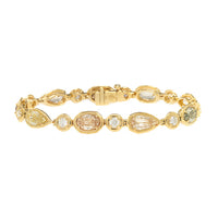 18K Yellow Gold Mixed Shape Diamond Tennis Bracelet