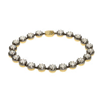 18K Yellow Gold and Black Rhodium Round Diamond Astor Tennis Bracelet