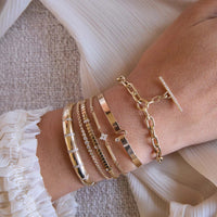 Zoe Chicco 14K Yellow Gold Graduated Bezel Set Diamond Bracelet
