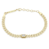 Zoe Chicco 14K Yellow Gold Emerald Cut Diamond Panther Chain Bracelet