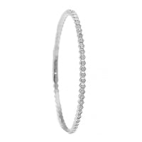 18K White Gold Flexible Hexagon Diamond Tennis Bracelet
