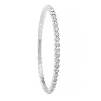 18K White Gold Flexible Hexagon Diamond Tennis Bracelet