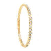 18K Yellow Gold Flexible Hexagon Diamond Tennis Bracelet