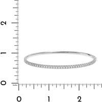 14K White Gold Prong Set Diamond Bangle