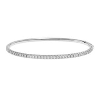 14K White Gold Prong Set Diamond Bangle