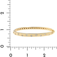 14K Yellow Gold Burnished Set Diamond Bangle