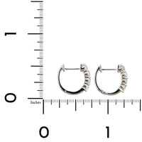 14K White Gold Diamond Hoop Earrings