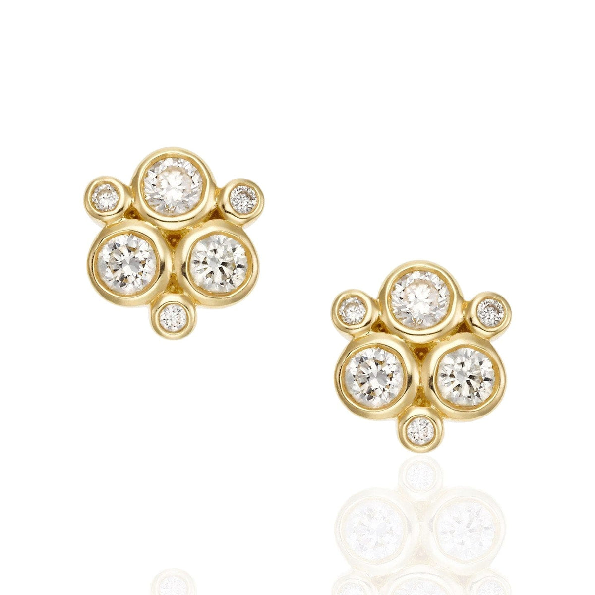 Temple St. Clair 18K Yellow Gold Classic Trio Earring with Diamond