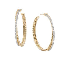 Crossover XL Hoop Earrings in 18K Yellow Gold with Diamonds