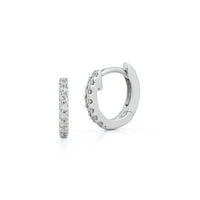 Dana Rebecca 14K White Gold Diamond Huggie Hoop Earrings