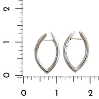 18K White Gold Pave Diamond Hoop Earrings