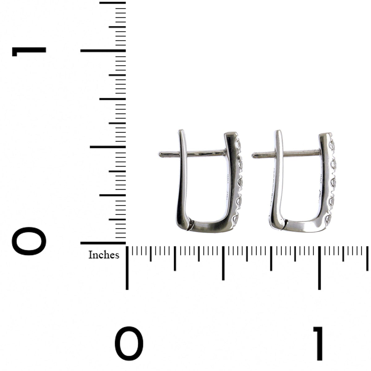 18K White Gold Pave Diamond Hoop Earrings