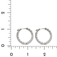 18K White Gold Diamond Hoop Earrings