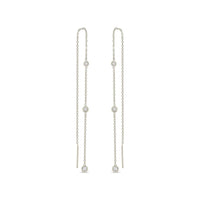Zoe Chicco 14K White Gold Chain Threader Diamond Earrings