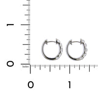 14K White Gold 5 Stone Diamond Huggie Earrings