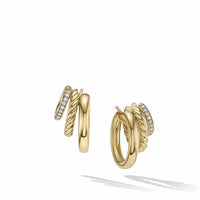 DY Mercer™ Multi Hoop Earrings in 18K Yellow Gold with Pavé Diamonds